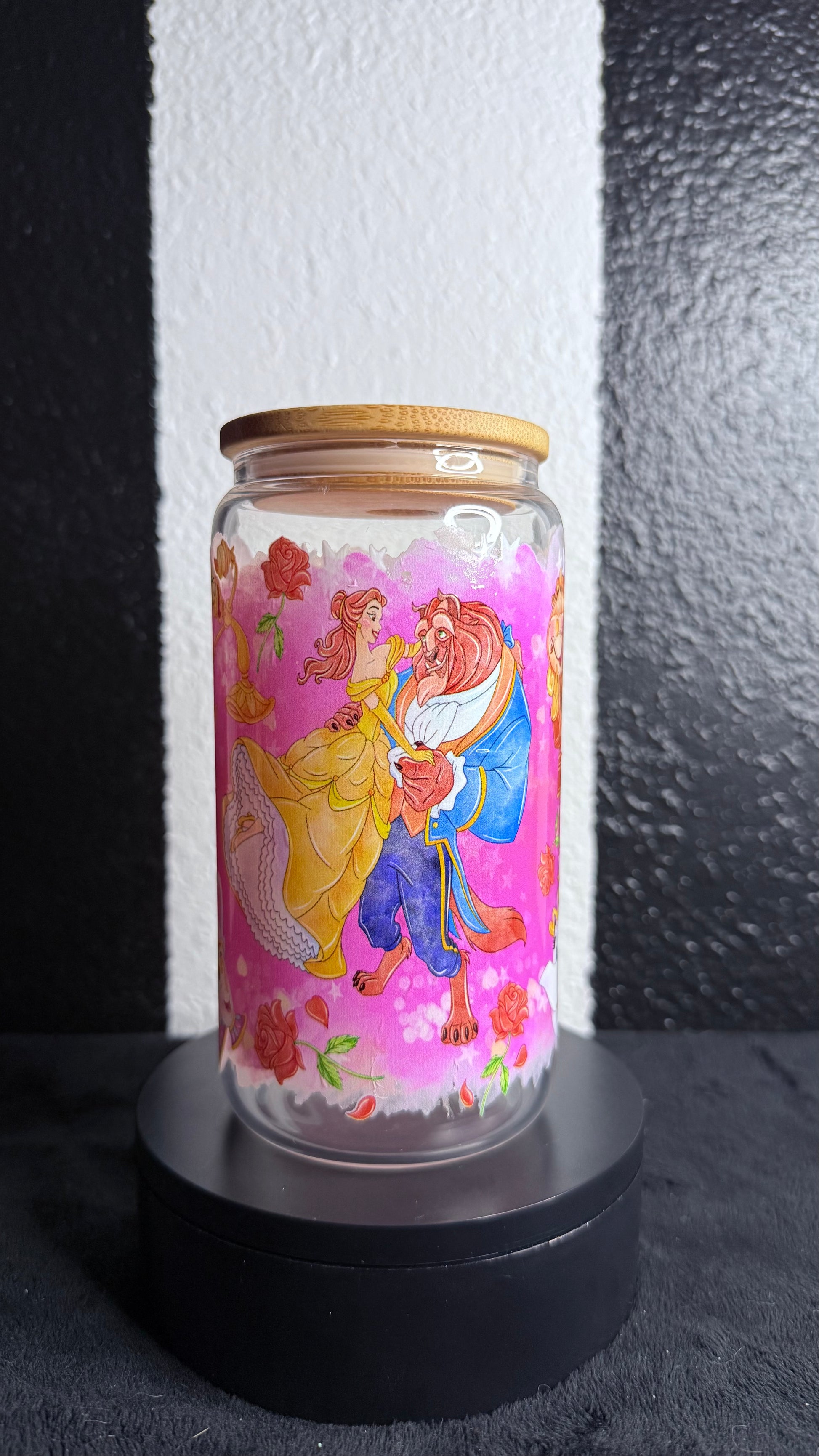 Beauty and The Beast Glass Cup