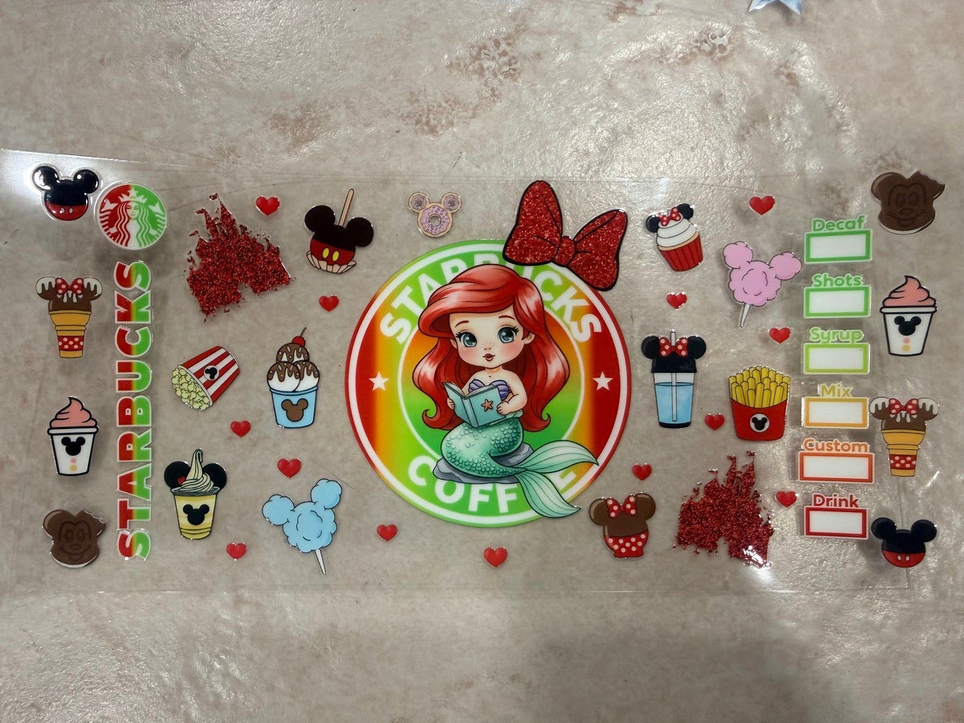 Ariel Starbucks UV DTF wrap