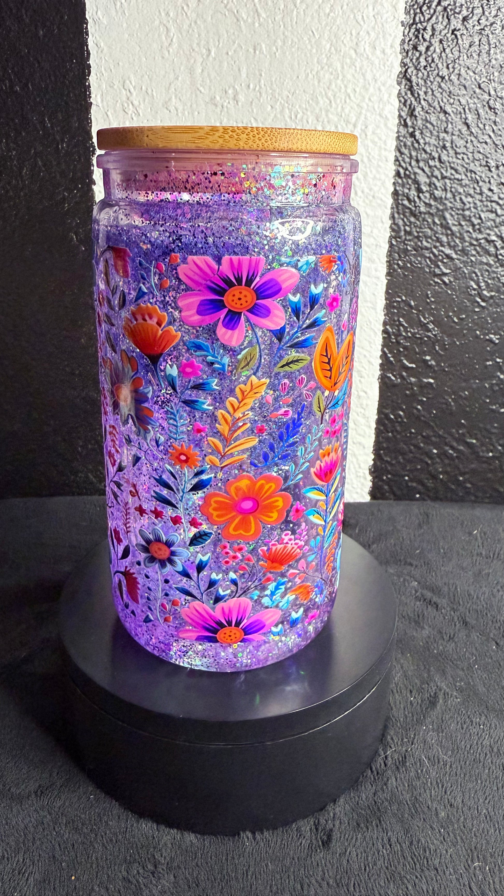 Purple Flower Snowglobe Cup