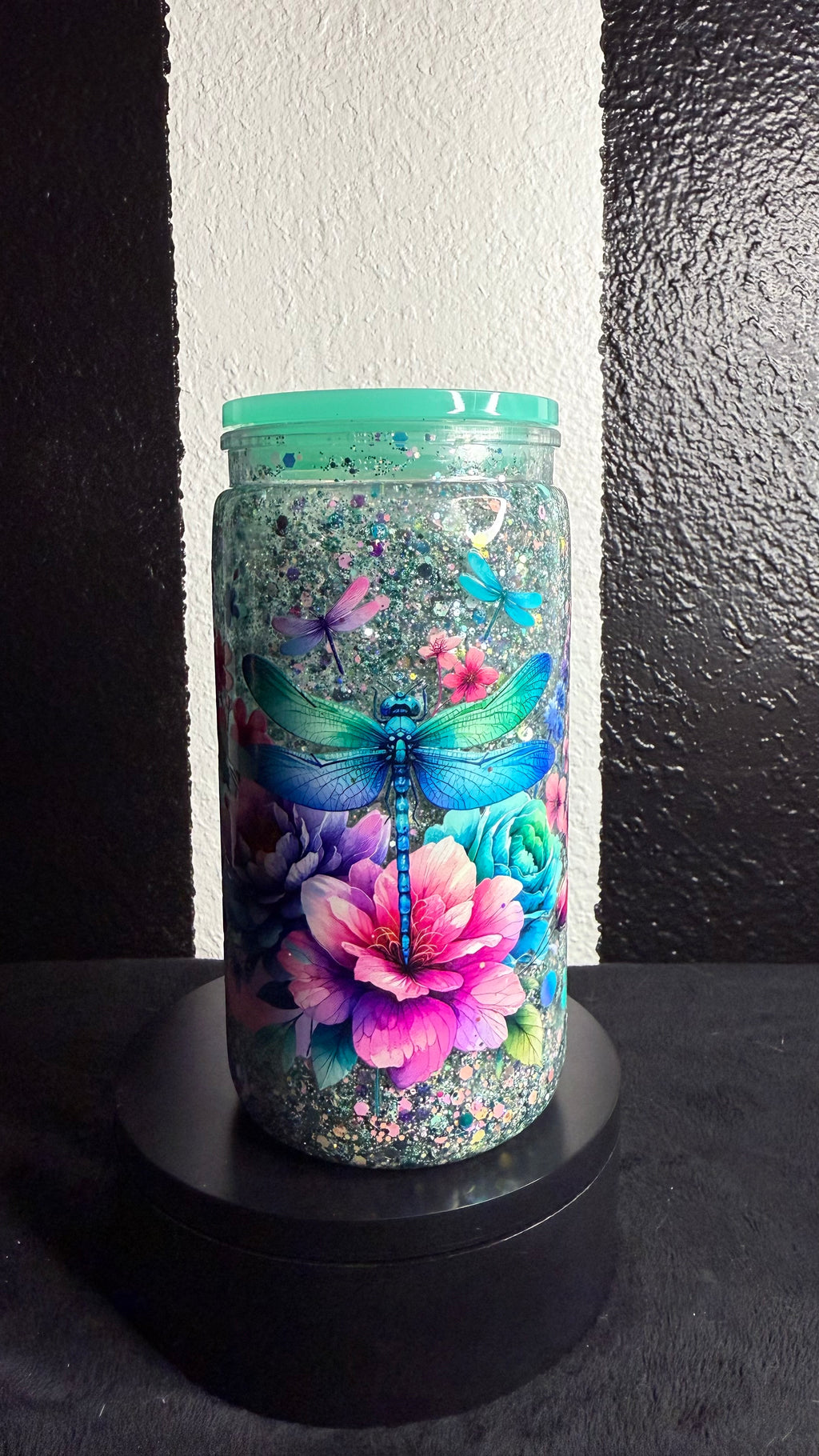 Blue Dragonfly Snowglobe cup