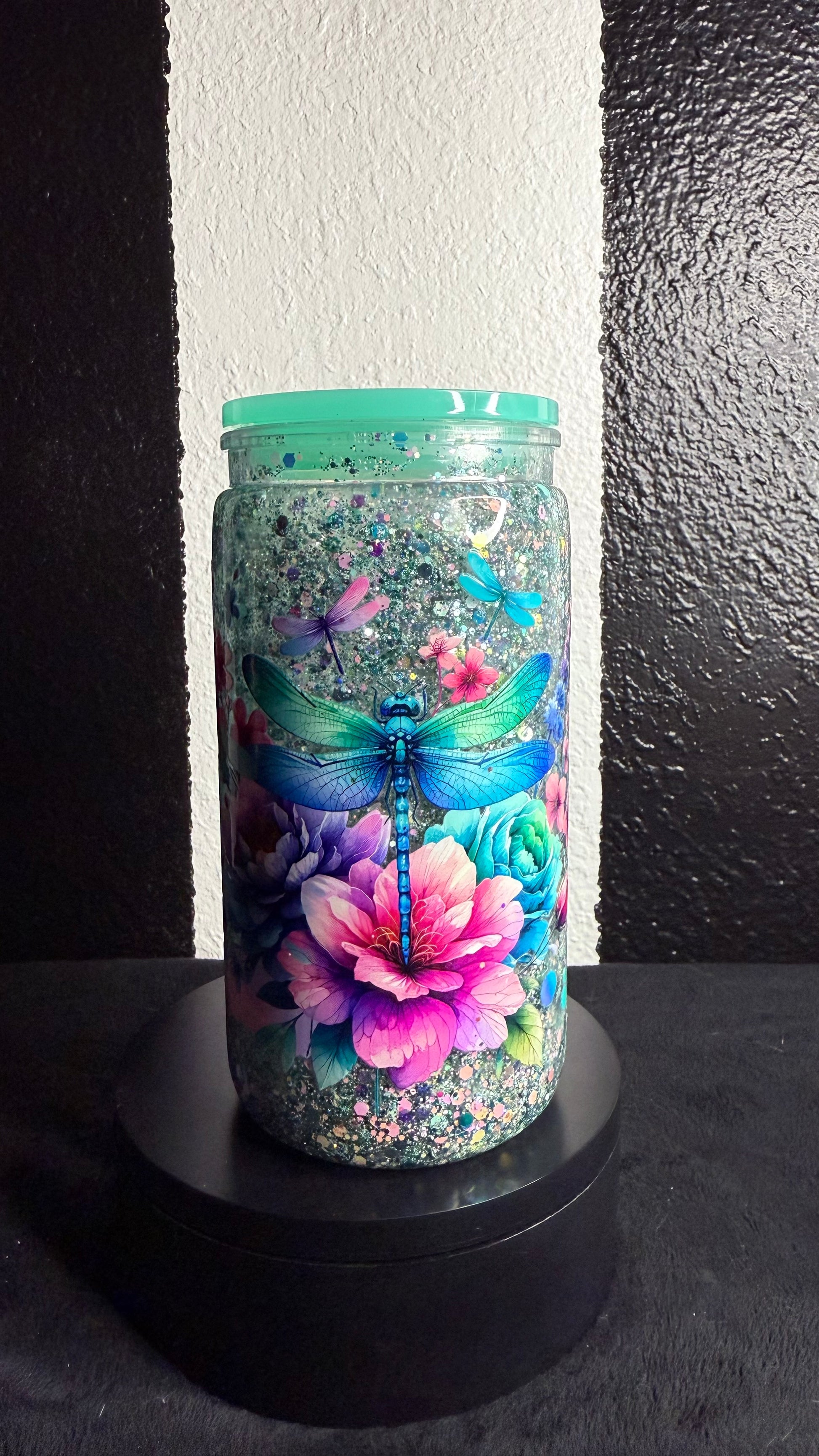 Blue Dragonfly Snowglobe cup