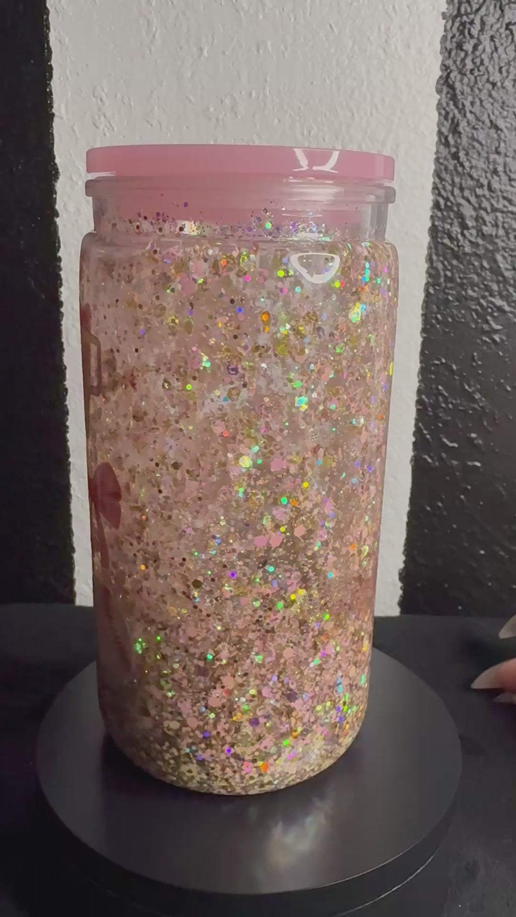 Pink Softball Snowglobe Cup