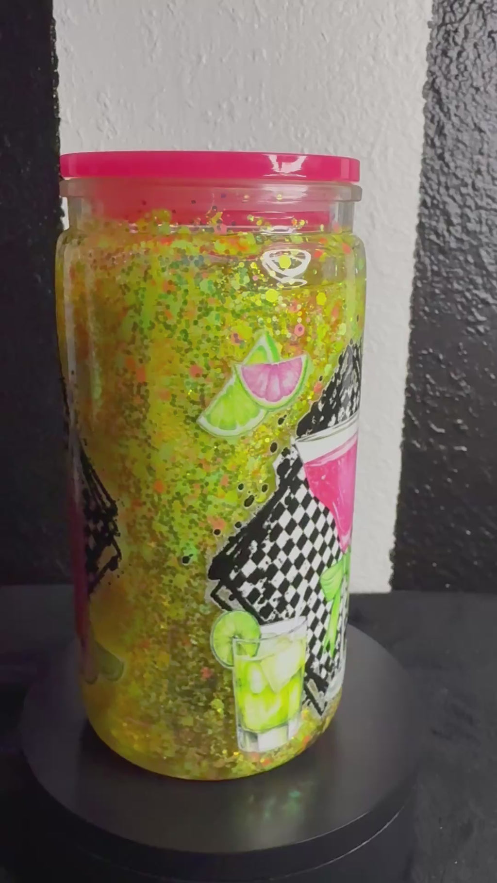 Lime Green Margarita Snowglobe Cup