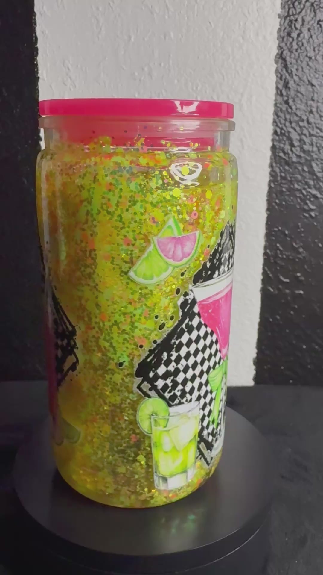 Lime Green Margarita Snowglobe Cup