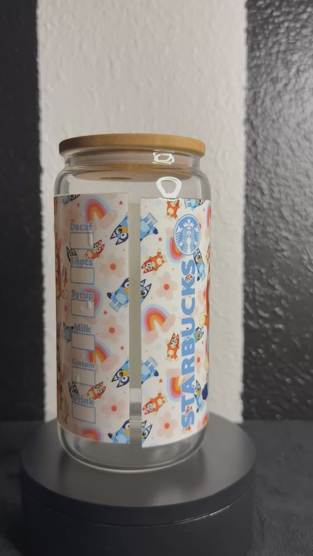 Bluey Starbucks Glass Cup