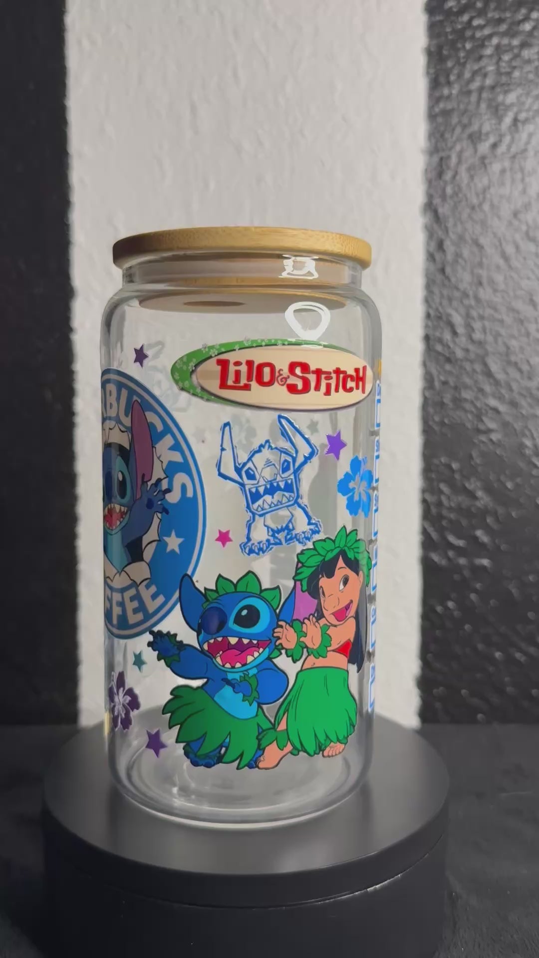 Starbucks Lilo & Stitch Glass Cup